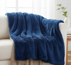 Throw Blanket with Fluffy Faux Fur Texture