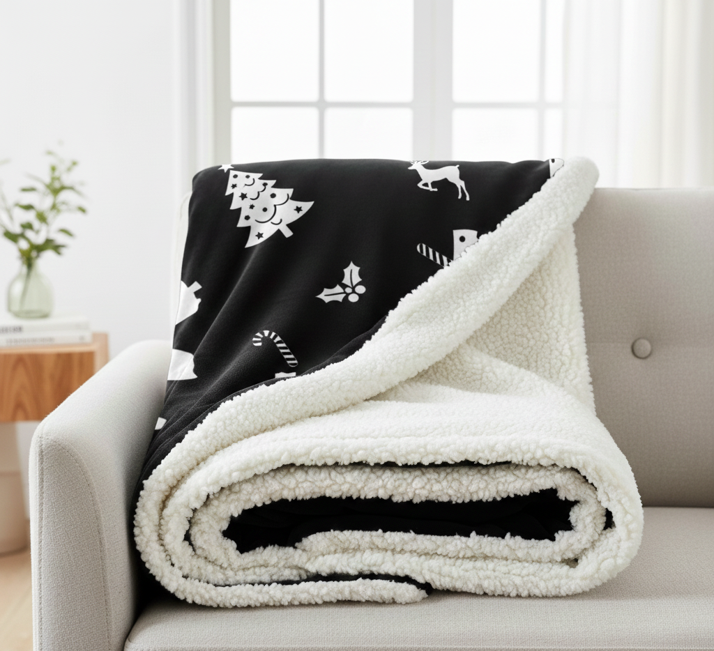 Sherpa Fleece Blanket – Soft Microfiber for Beds and Couches