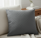 Decorative Pillow with Grid-Style Block Texture