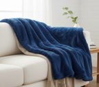 Throw Blanket with Fluffy Faux Fur Texture