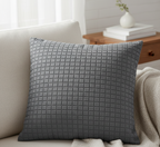Decorative Pillow with Grid-Style Block Texture